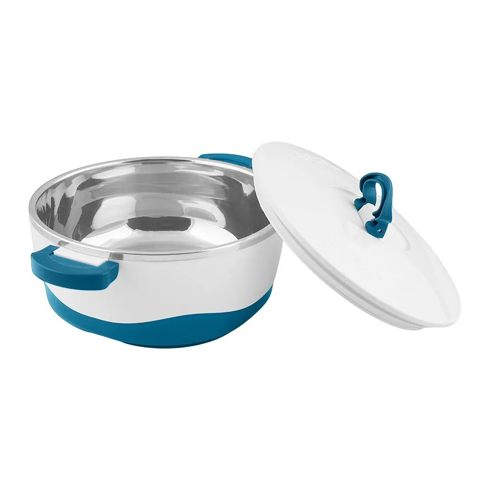 Side view of happy ware hot pot with lock lid, 1800ml, green, su-631