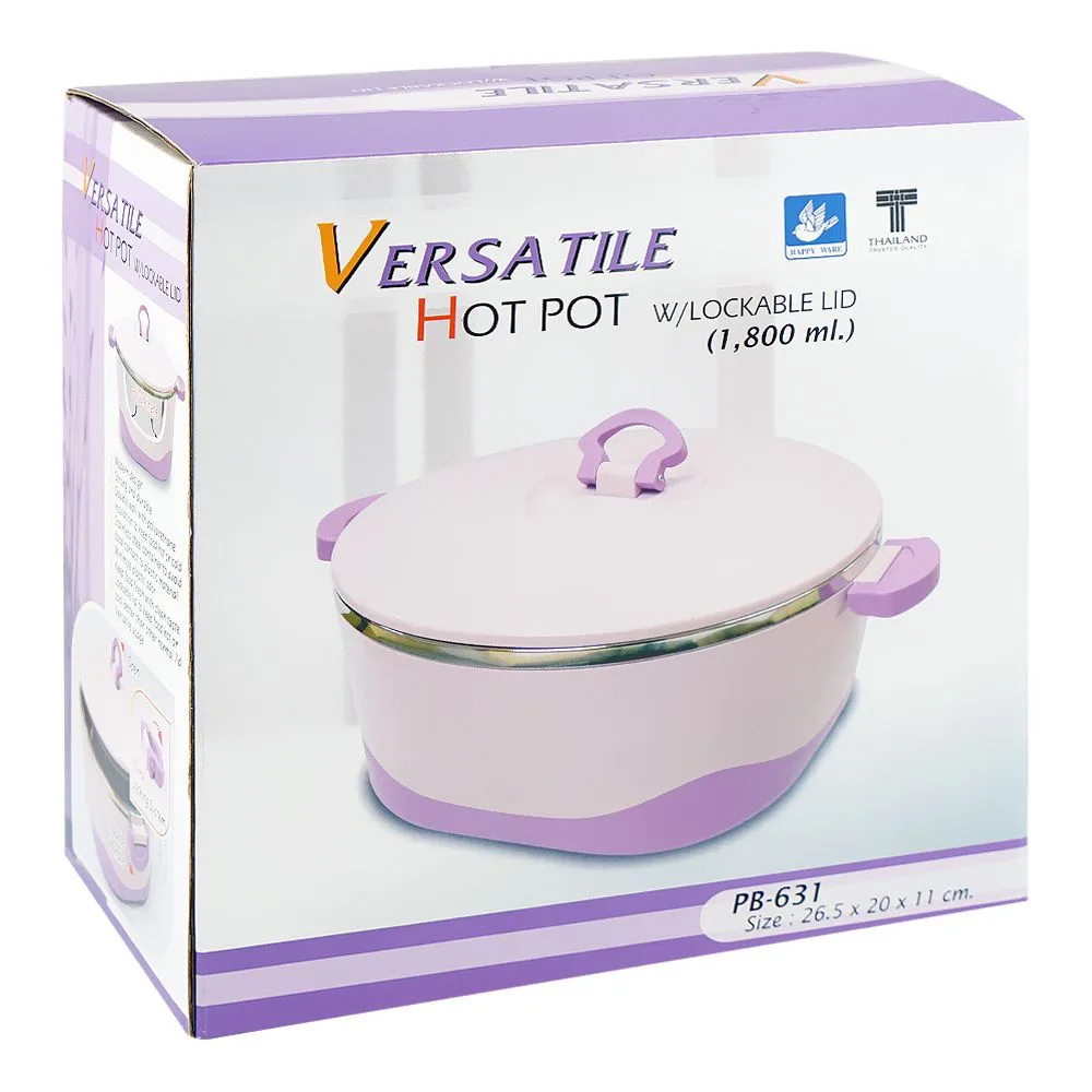 Comfortable casual happy ware hot pot with lock lid, 1800ml, green, su-631