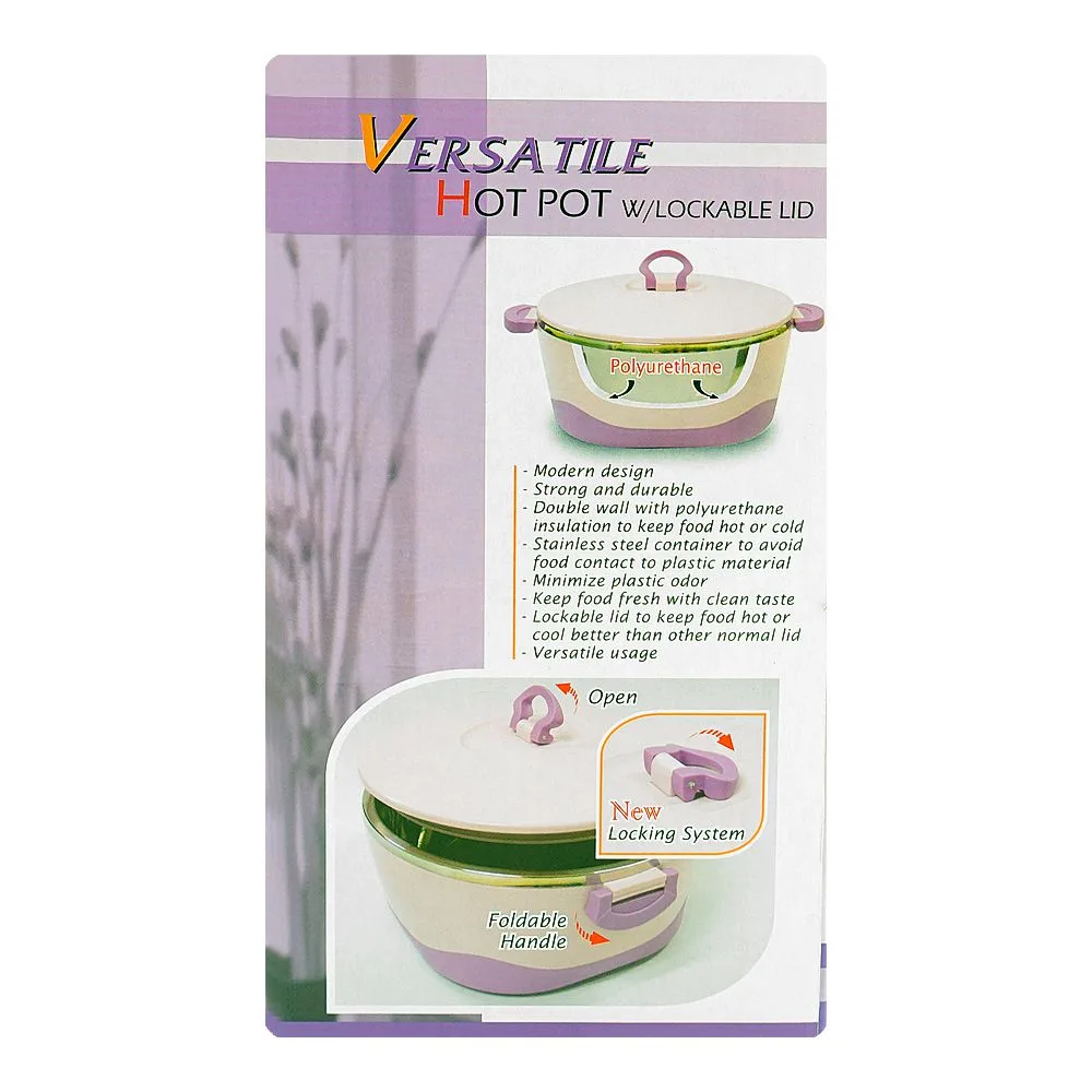 Premium everyday wear happy ware hot pot with lockable lid, 26.5 x 20 x 11cm, 1800ml, beige, su-631