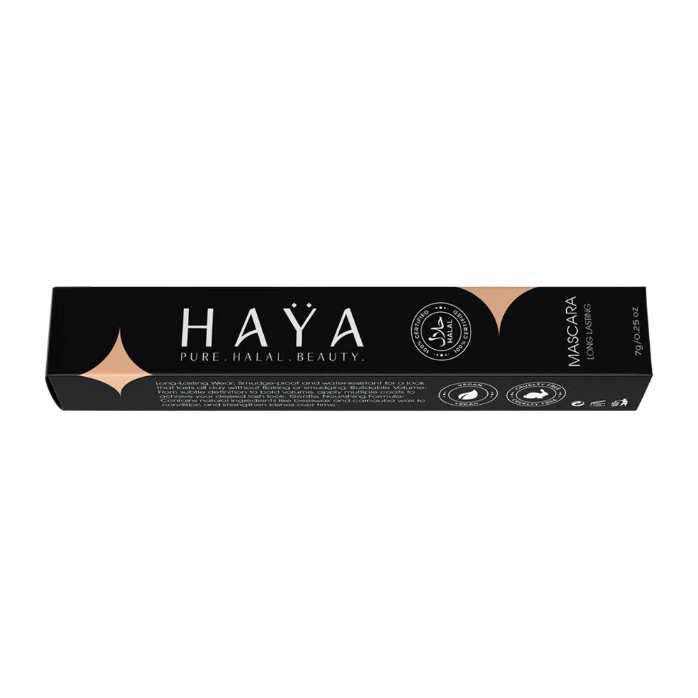 Comfortable casual haya pure halal beauty long lasting, mascara, 7g