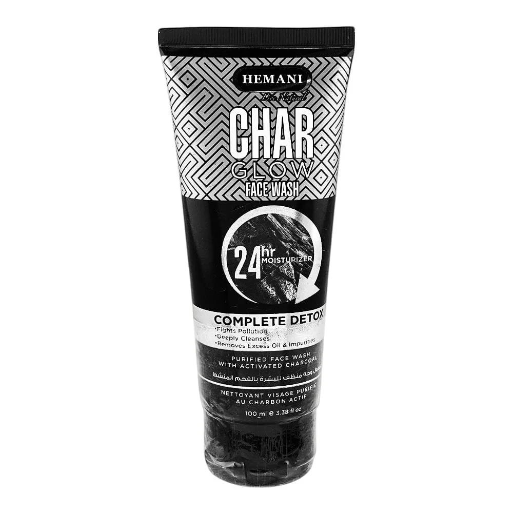 Hemani Char Glow Complete Detox Face Wash with Activated Charcoal, 100ml