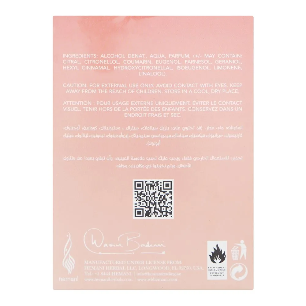 Side view of hemani coral blush intense, eau de parfum, for women, 100ml