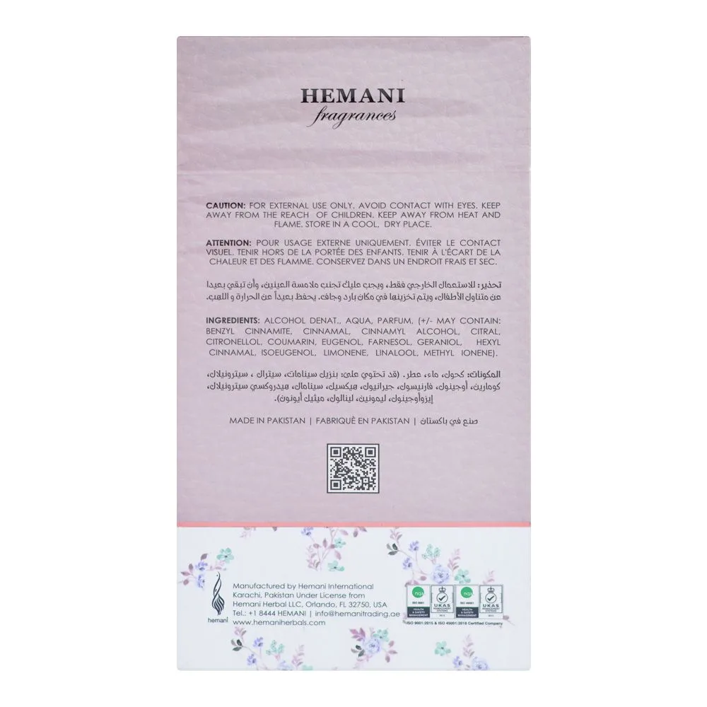 Side view of hemani jaf ayesh angelica, eau de parfum, for women, 100ml