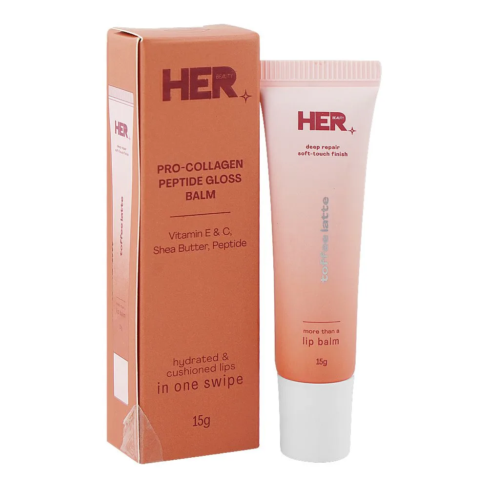 Her Beauty Pro-Collagen Peptide Gloss Lip Balm, Toffee Latte, 15g
