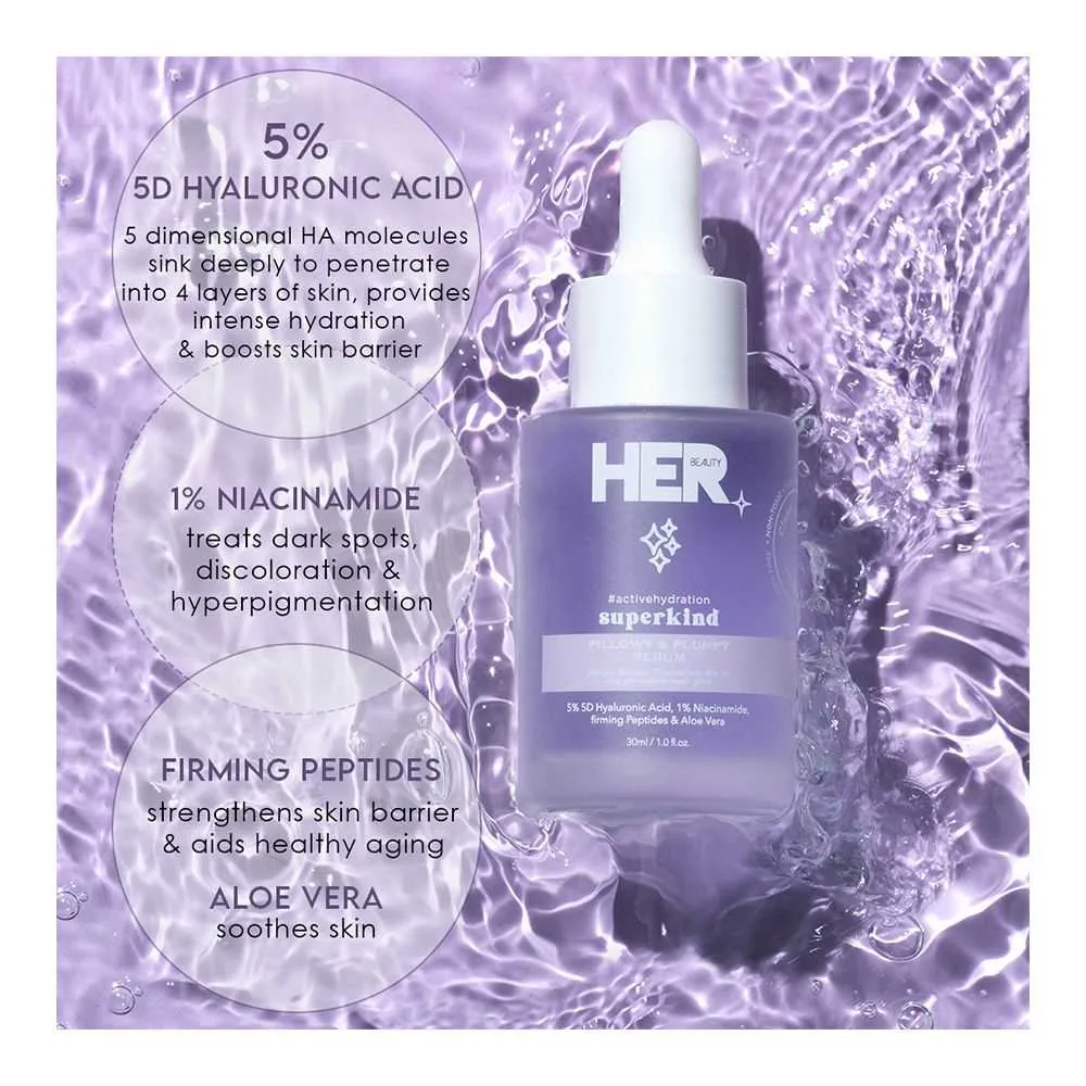 Premium everyday wear her beauty superkind pillowy & plumpy serum, 30ml