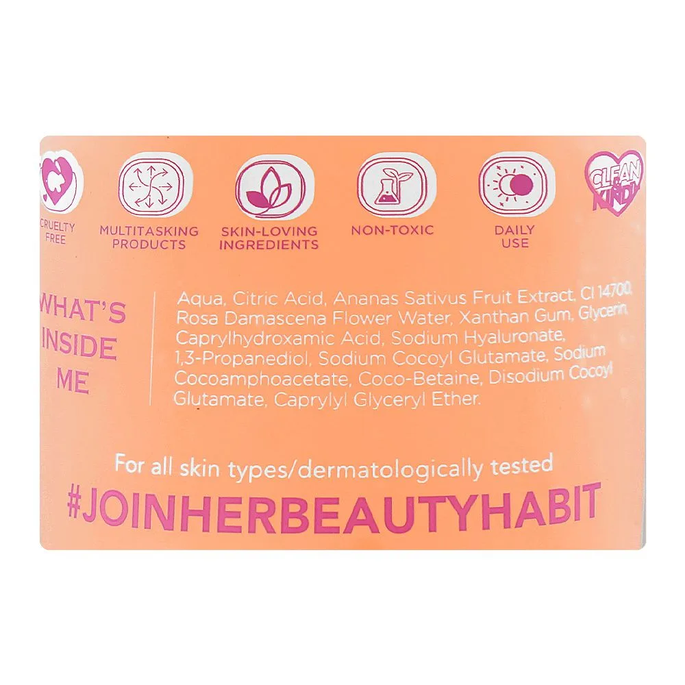 Comfortable casual her beauty wake up-rose up balance bestie ph friendly rose cloud cleanser, hyaluronic acid, fragrance free, for all types of skin, 75ml