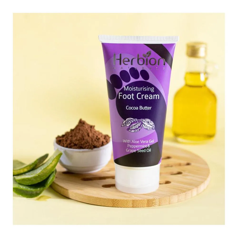 Comfortable casual herbion naturals cocoa butter moisturizing foot cream, for the protection of dry and chapped feet, 100ml