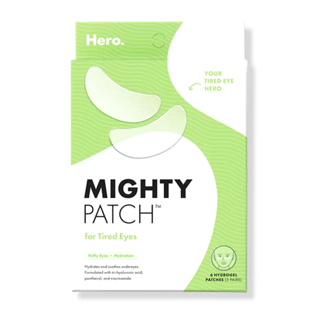 Hero Cosmetics Mighty Eye Patches, Niacinamide, Hyaluronic Acid, For Tired Eyes, 6-Pack