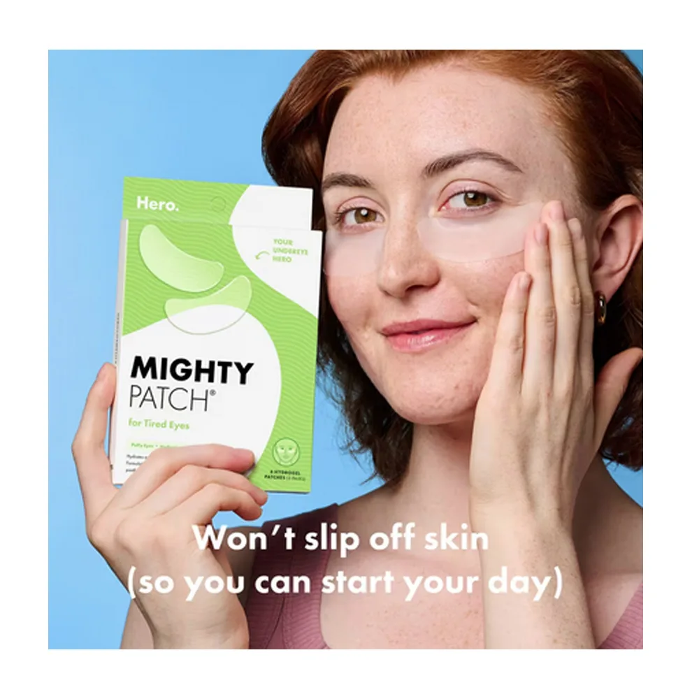 Comfortable casual hero cosmetics mighty eye patches, niacinamide, hyaluronic acid, for tired eyes, 6-pack