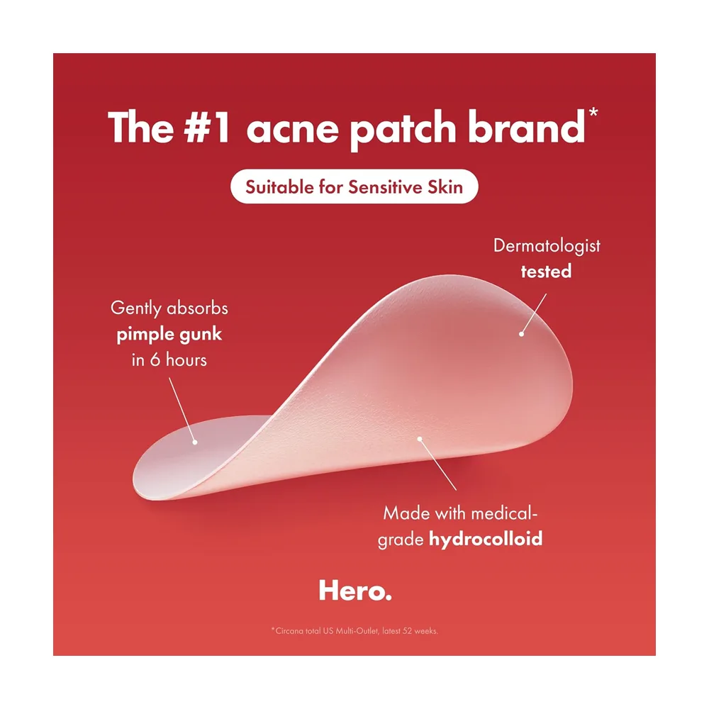 Front angle of hero cosmetics mighty pimple patch original, for sensitive skin, 36-pack
