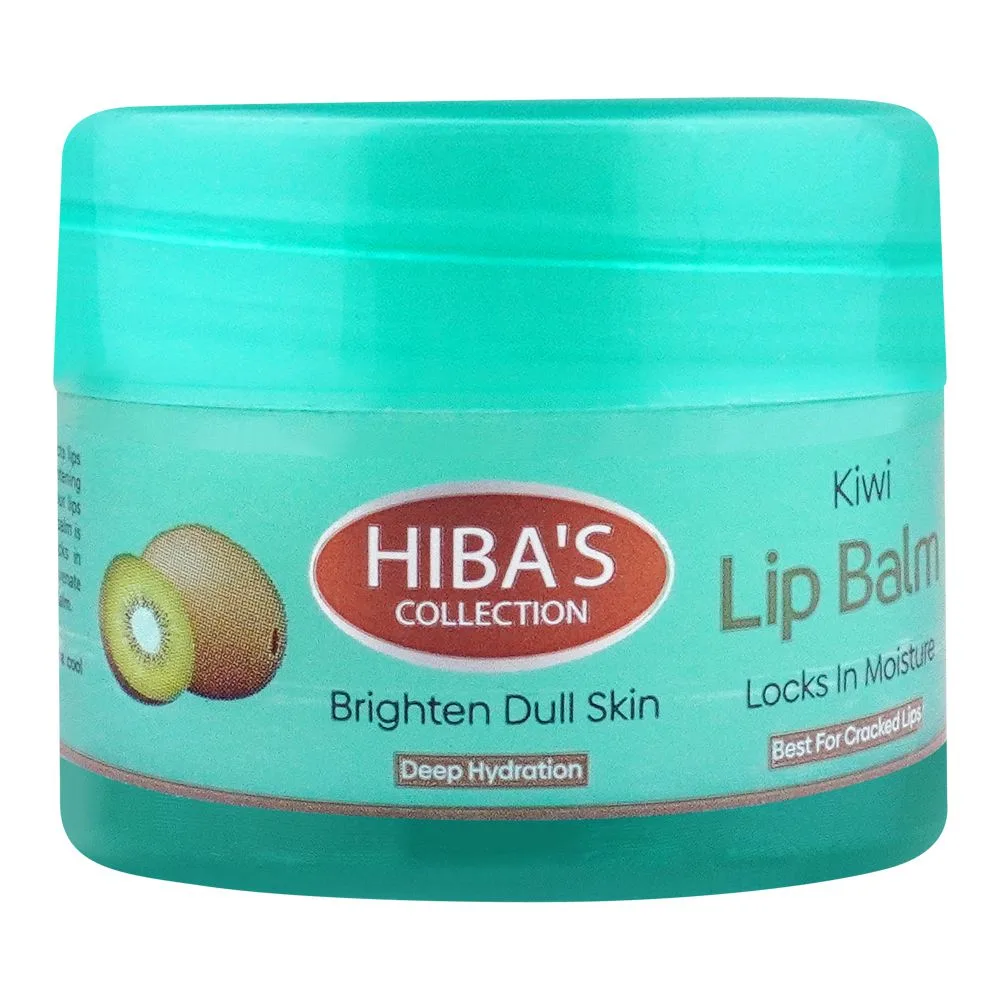 Hiba's Collection Kiwi Lip Balm, Best For Cracked Lips, 15ml