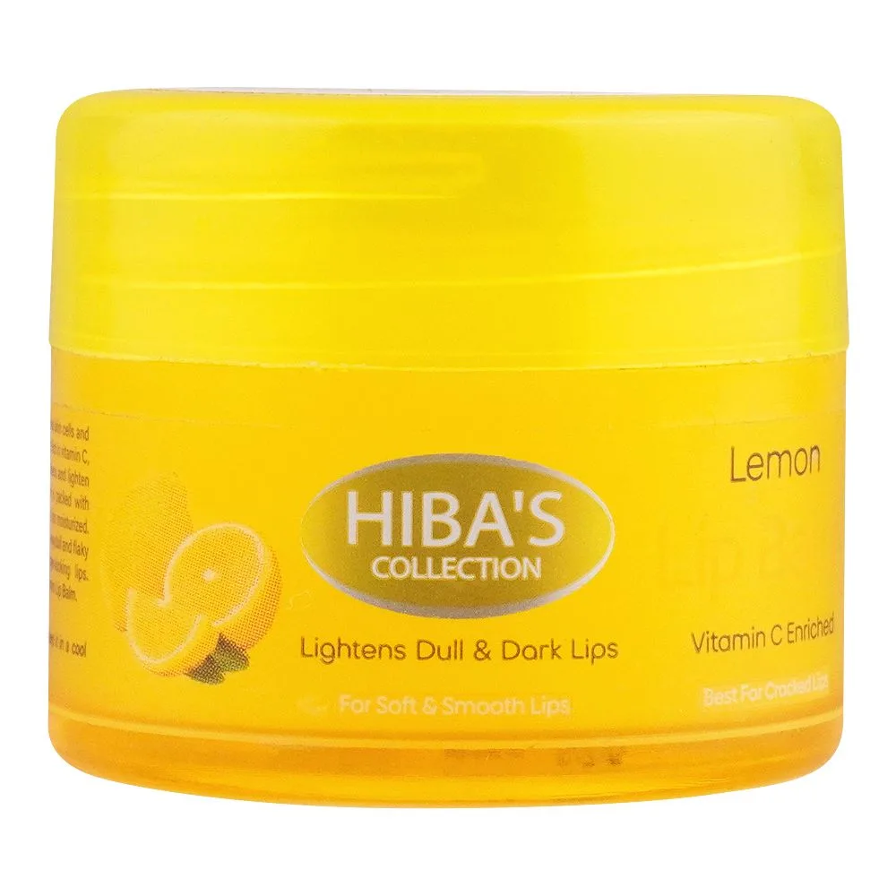 Hiba's Collection Lemon Lip Balm, Best For Cracked Lips, 15ml