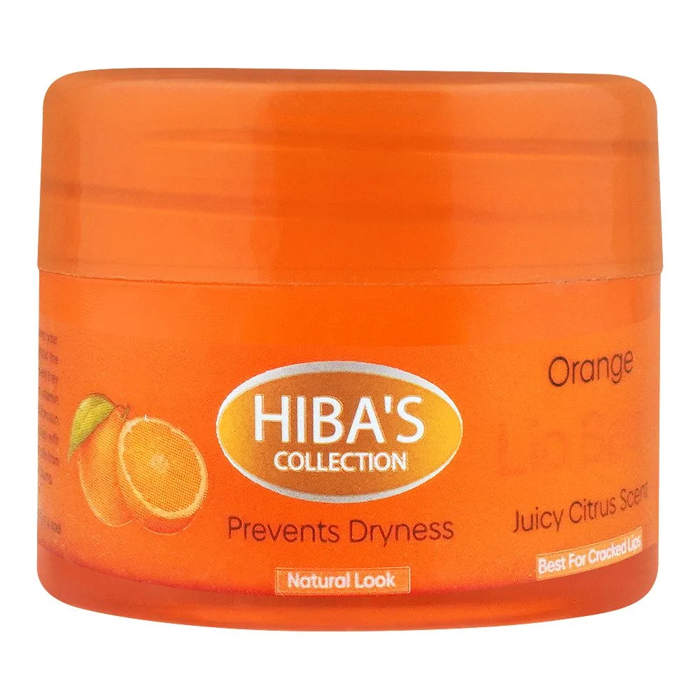 Hiba's Collection Orange Lip Balm, Best For Cracked Lips, 15ml