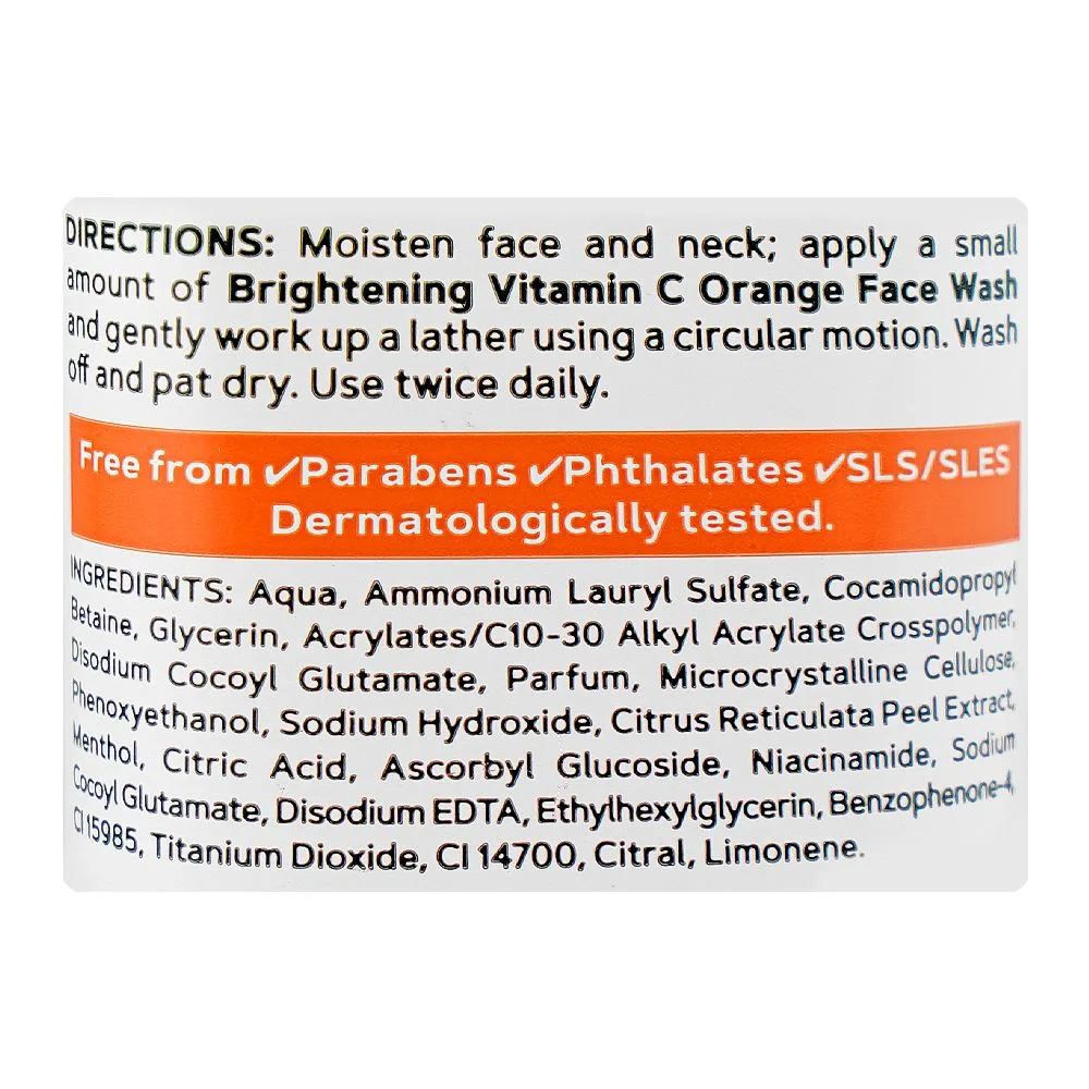 Comfortable casual himalaya brightening orange face wash, vitamin c, for all types of skin, 100ml