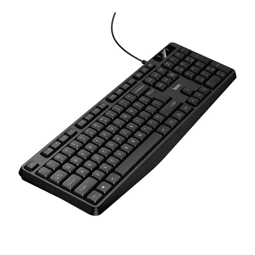 Side view of hoco cool wired keyboard, gm60, black, english version