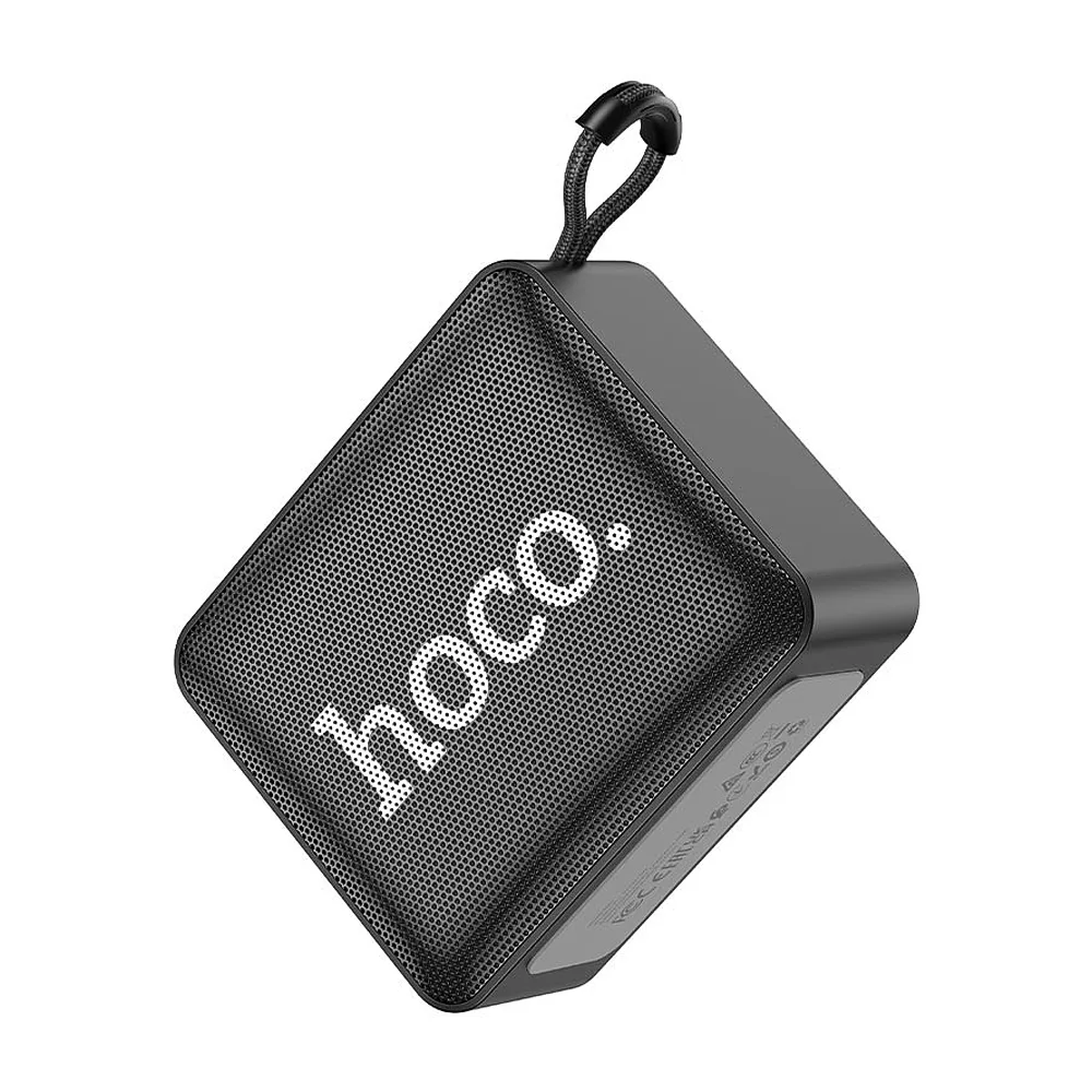 Side view of hoco gold brick sports bluetooth speaker, 5w, 1200mah battery, 4 hours playtime, bs51