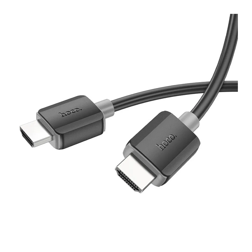 HOCO HDTV 4K HD Data Cable, 2.0 Male-To-Male, 18Gbps Transfer Speed, 3-Meters, US08, Black