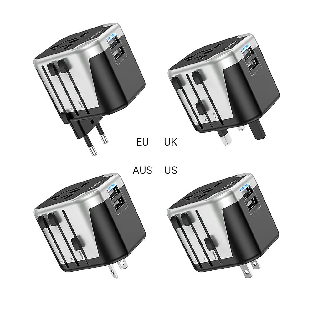Comfortable casual hoco level universal conversion charger, 2 x usb-a port, 12w, ac5