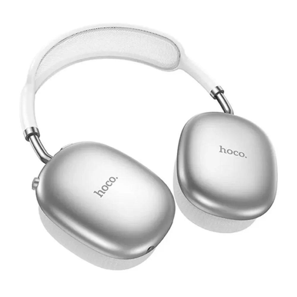 Comfortable casual hoco pleasing bluetooth headphones, 400mah battery, 22 hours playtime, w55, silver