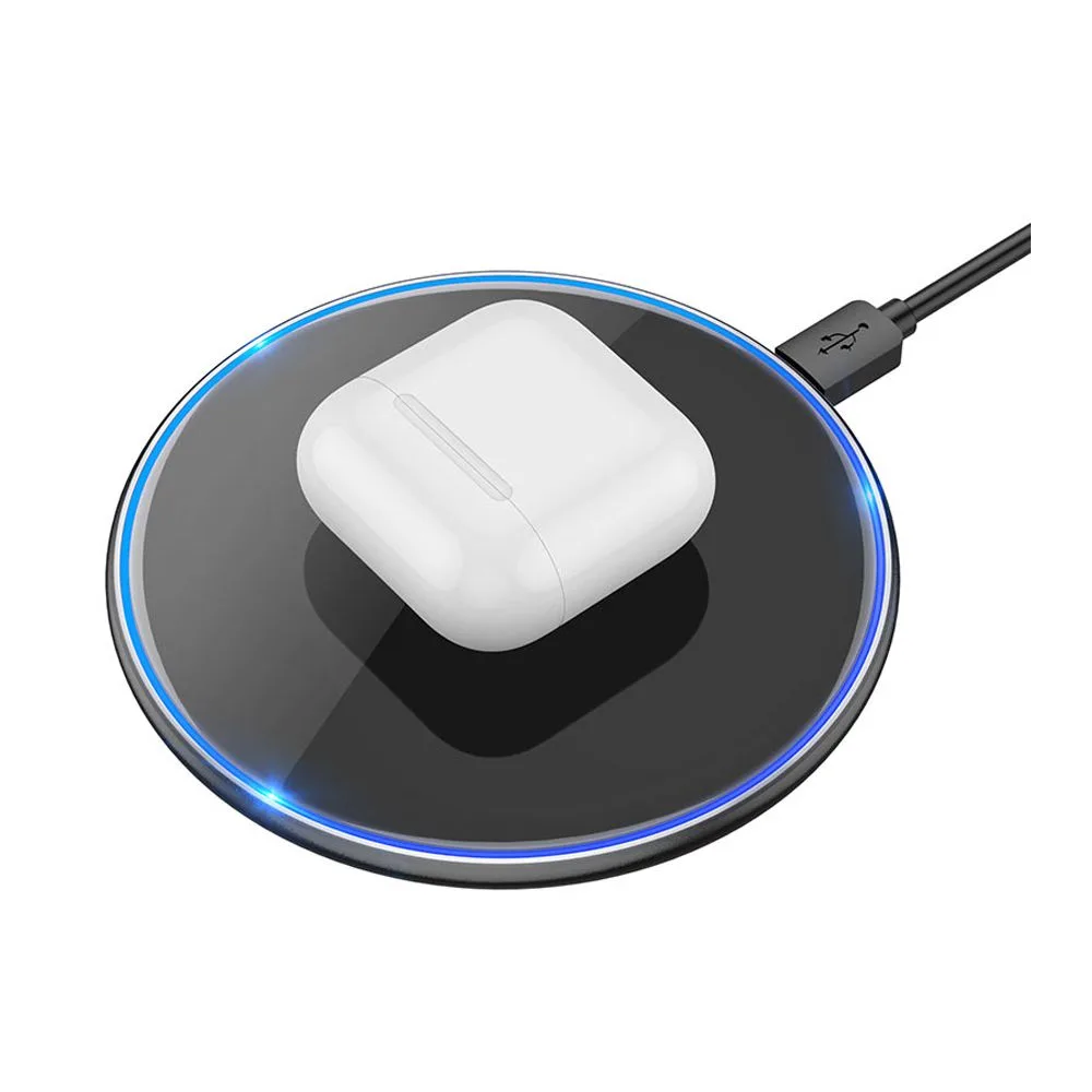 Side view of hoco pro easy wireless fast charger, 15w, cw6, black