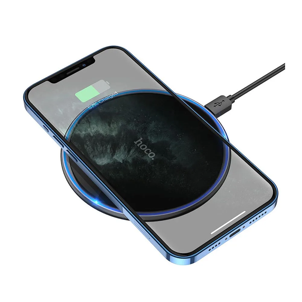 Comfortable casual hoco pro easy wireless fast charger, 15w, cw6, black