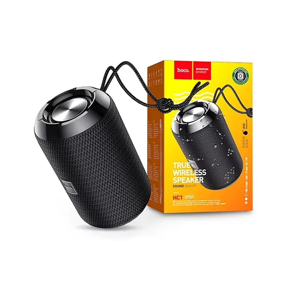 Comfortable casual hoco trendy sound sports wireless bluetooth speaker, 5w, 4 hours playtime, 1200mah battery, black, hc1