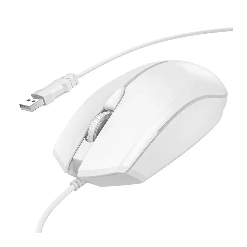 HOCO Wonderful Gaming Luminous Wired Mouse, GM37, White