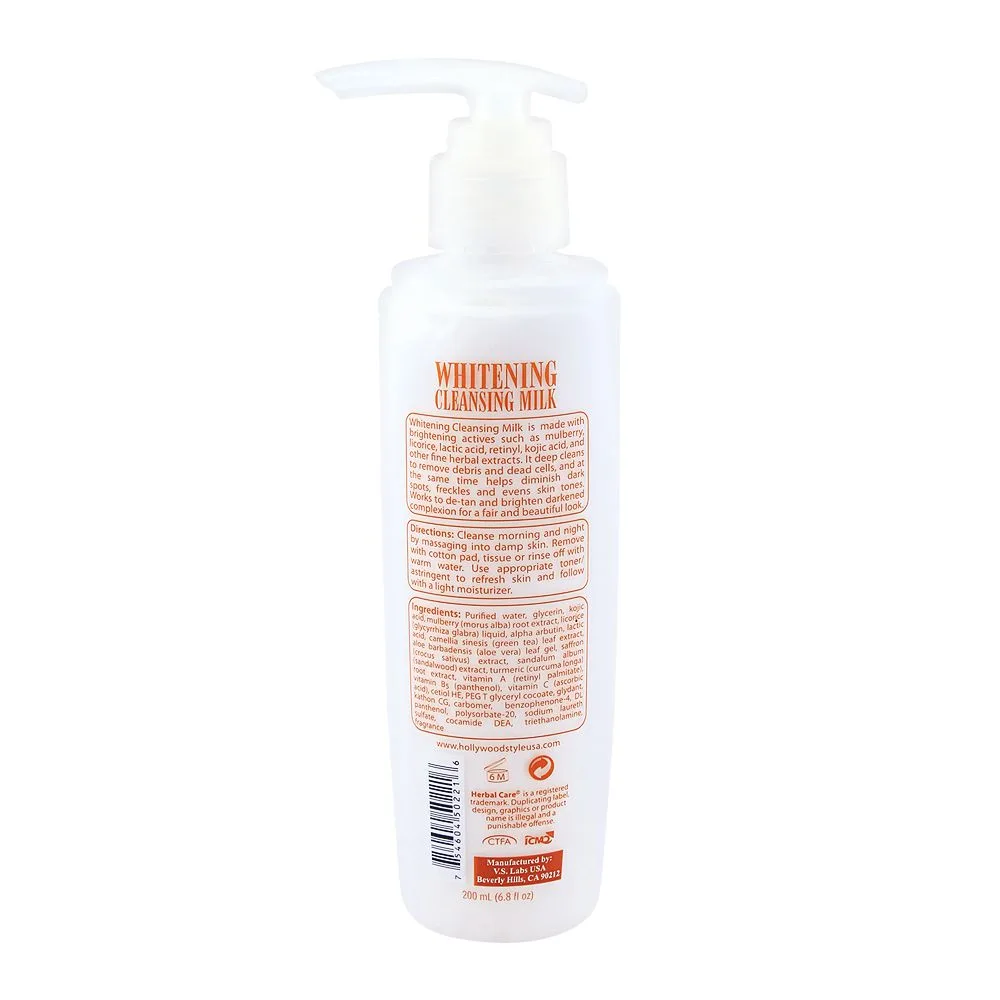 Side view of hollywood style whitening cleansing milk 200ml
