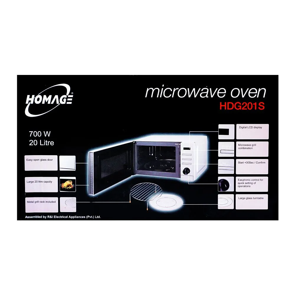 Comfortable casual homage microwave oven, 700w, 20 liters, hdg-201s