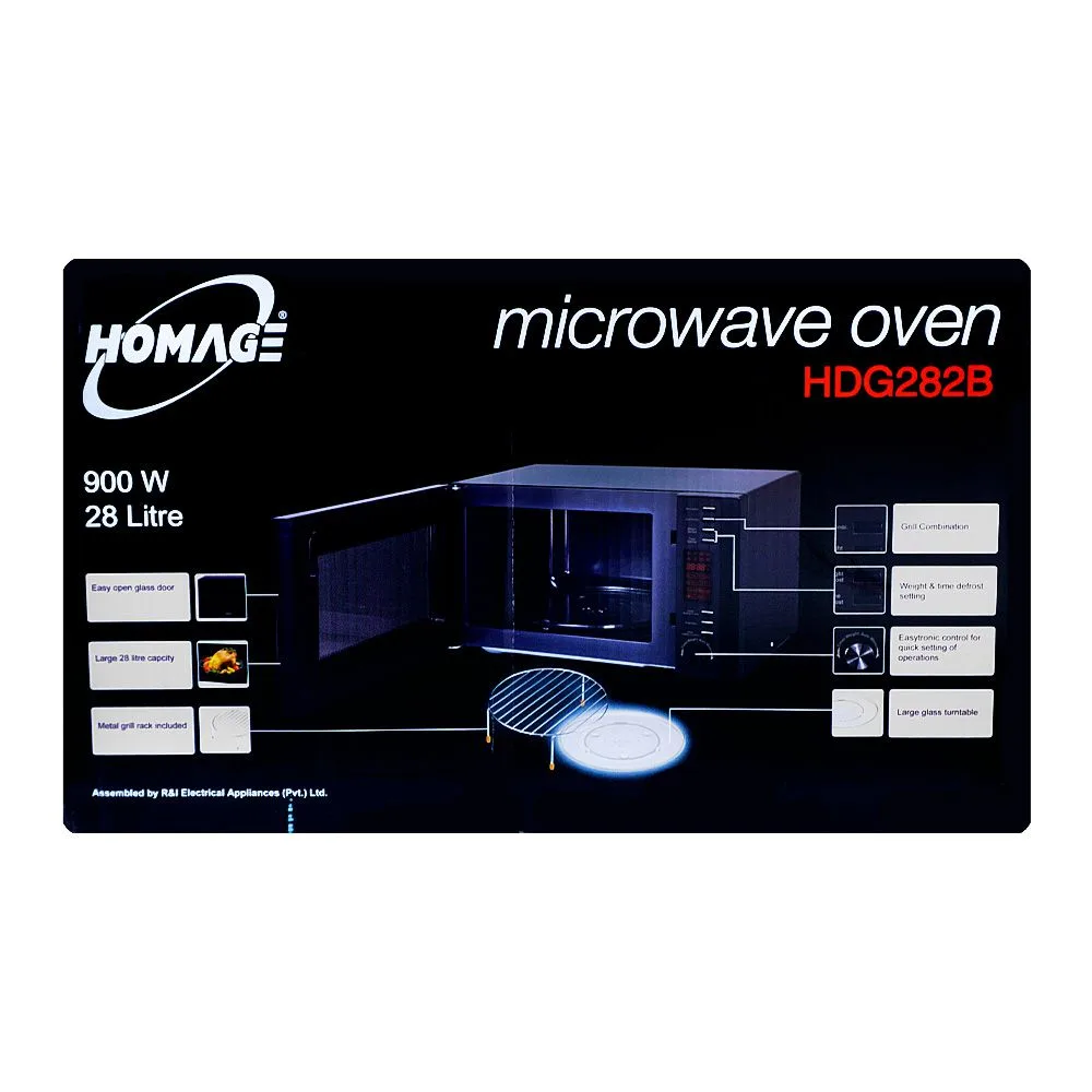 Comfortable casual homage microwave oven with grill, 900w, 28 liters, hdg-282b