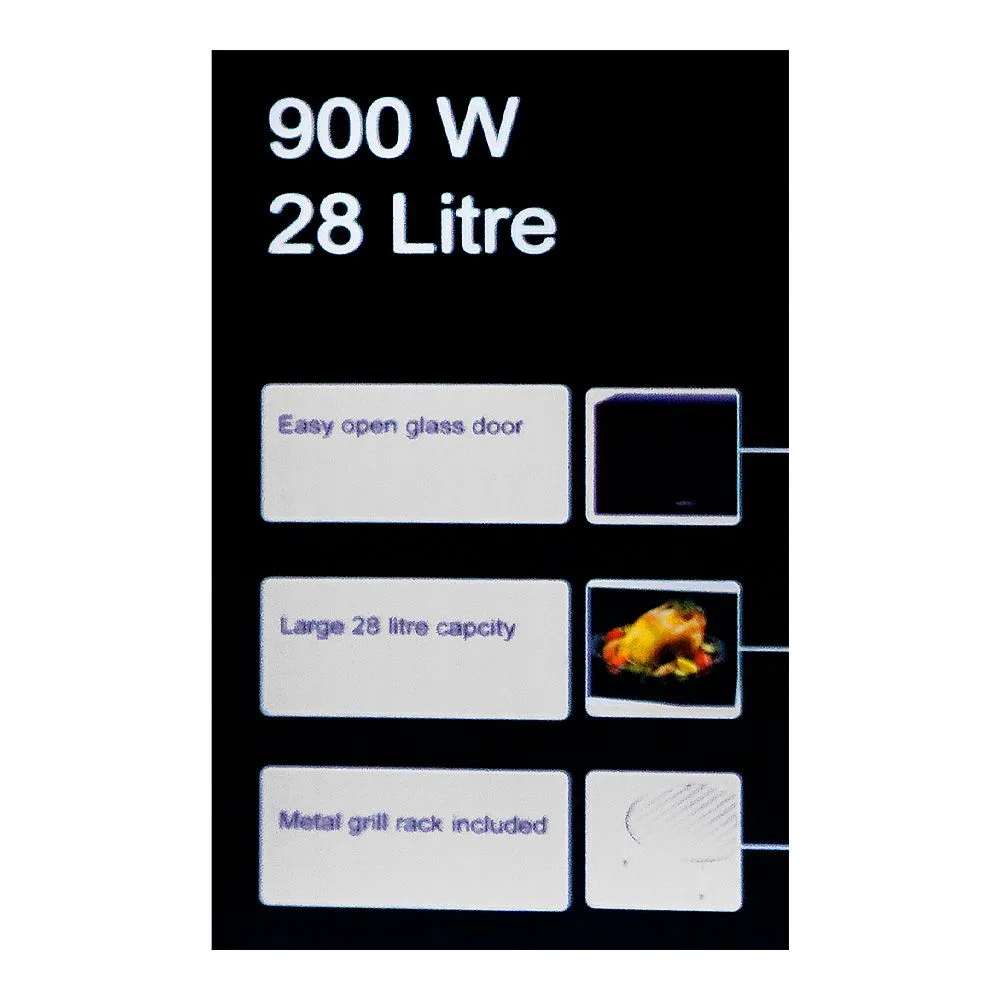 Close-up design of homage microwave oven with grill, 900w, 28 liters, hdg-282b