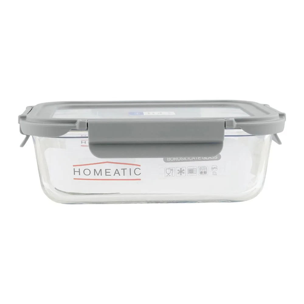 Comfortable casual homeatic glass storage container, 370ml, grey, hmt-201