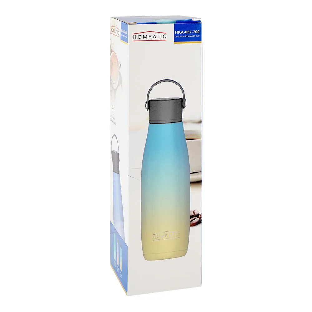 Comfortable casual homeatic stainless steel water bottle, 700ml, yellow, hka-057