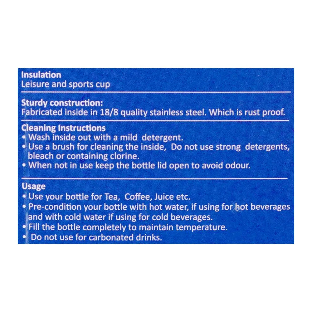 Front angle of homeatic steel water bottle, 730ml, red, hmv-2006