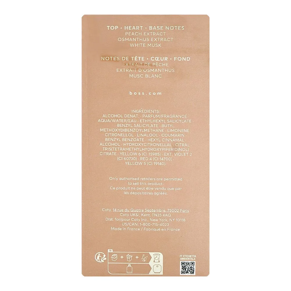 Side view of hugo boss the scent parfum, for men & women, 100ml