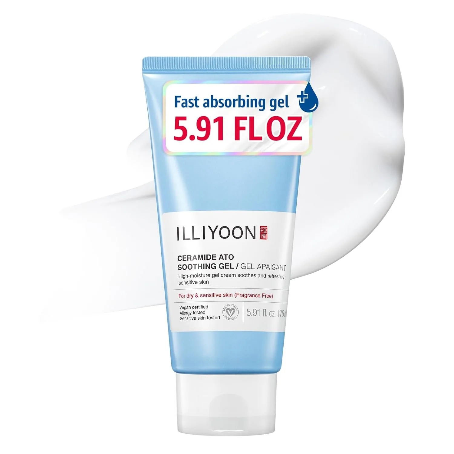 Illiyoon Ceramide Ato Soothing Gel - Vegan Facial Moisturizer, for All Skin Types, 175ml
