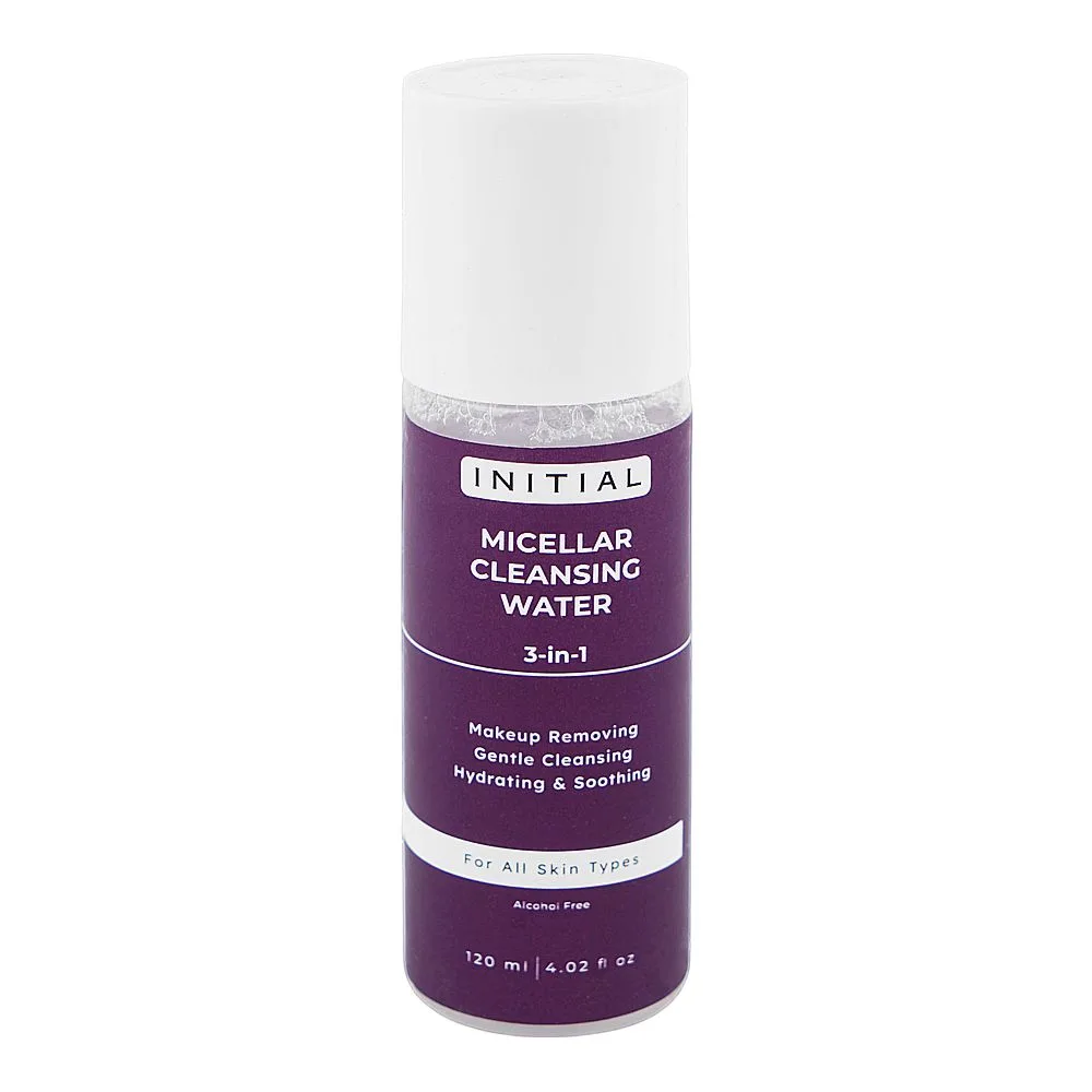 Initial 3-In-1 Micellar Cleansing Water, Alcohol Free, For All Types Of Skin, 120ml
