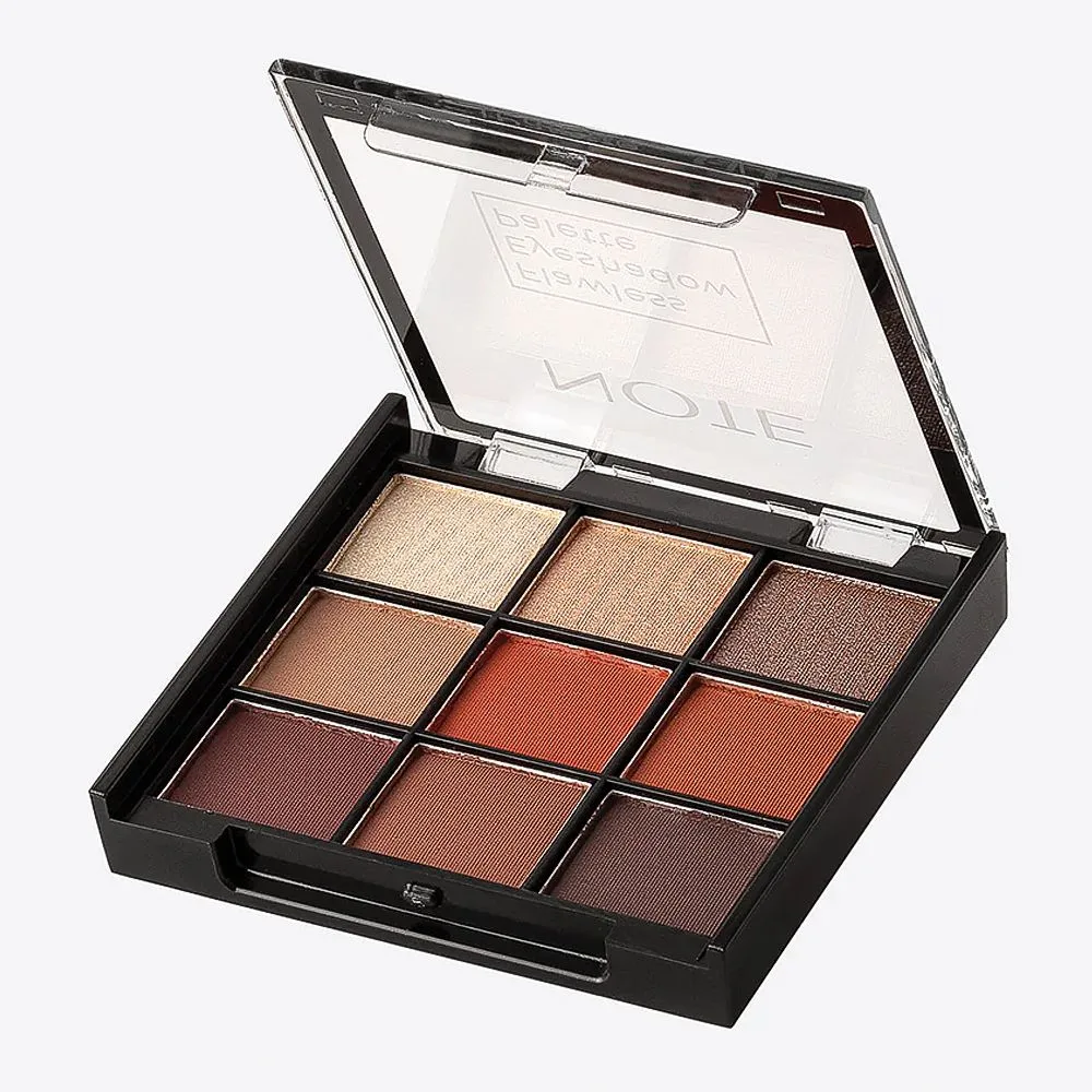 J. Note Flawl Eyeshadow Palette, 9 Shades, 0.79g Each, 01 Sunset Shine