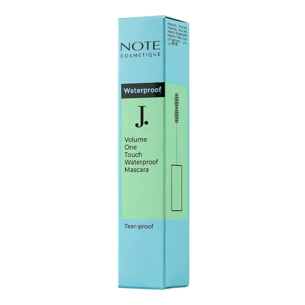 Side view of j. note volume one touch waterproof & tear proof mascara, 01, black