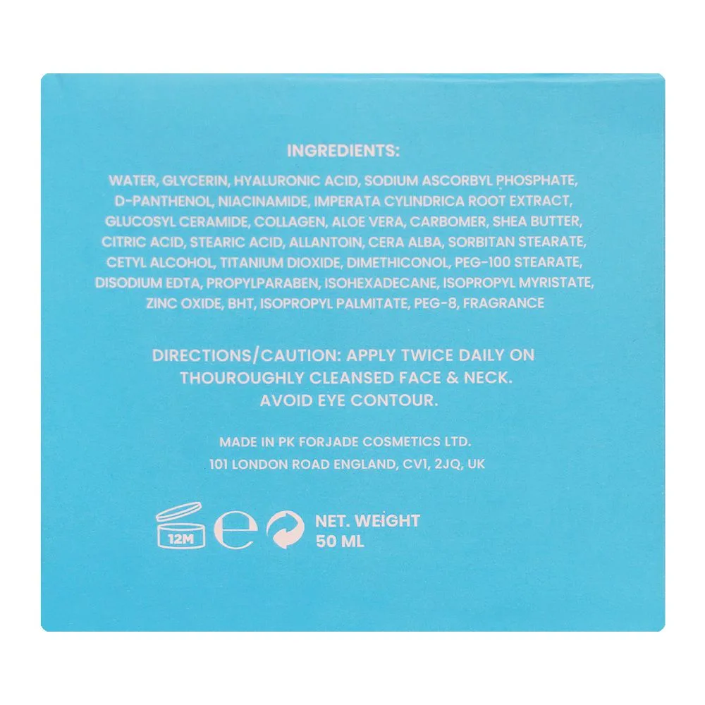 Side view of jade hydra max moisturizing cream with hyaluronic acid, 50ml