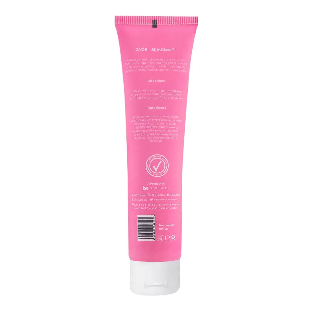 Side view of jade skin glow papaya extract & vitamin c face wash, 100ml