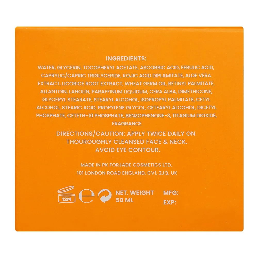 Comfortable casual jade vitamin c glowing cream with kojic acid, 50ml