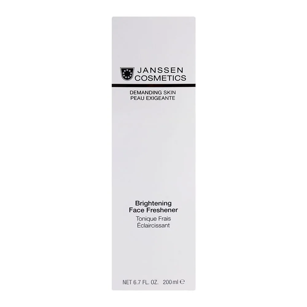 Side view of janssen cosmetics demanding skin brightening face freshener 200ml