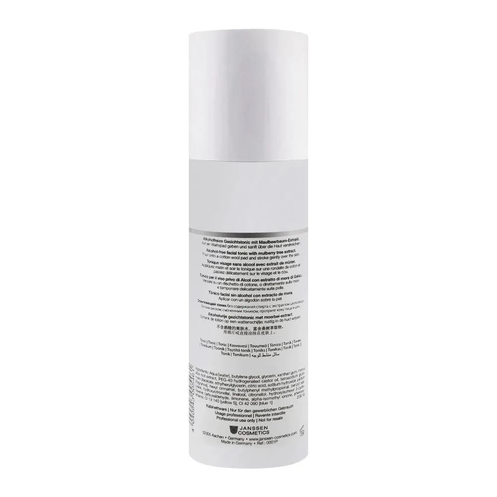 Side view of janssen cosmetics demanding skin brightening face freshner, 500ml