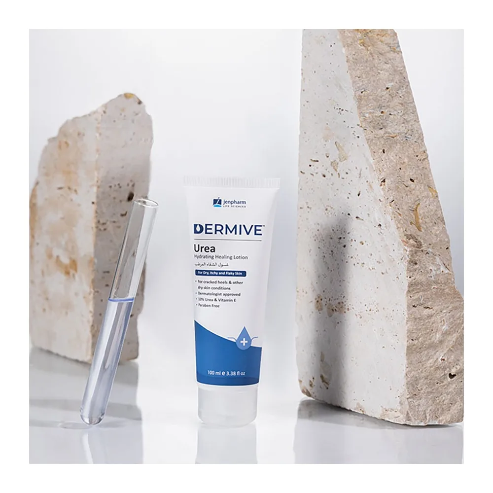 Premium everyday wear jen pharm dermive urea hydrating healing lotion, for cracked heels & dry, itchy & flaky skin conditions, 10ml