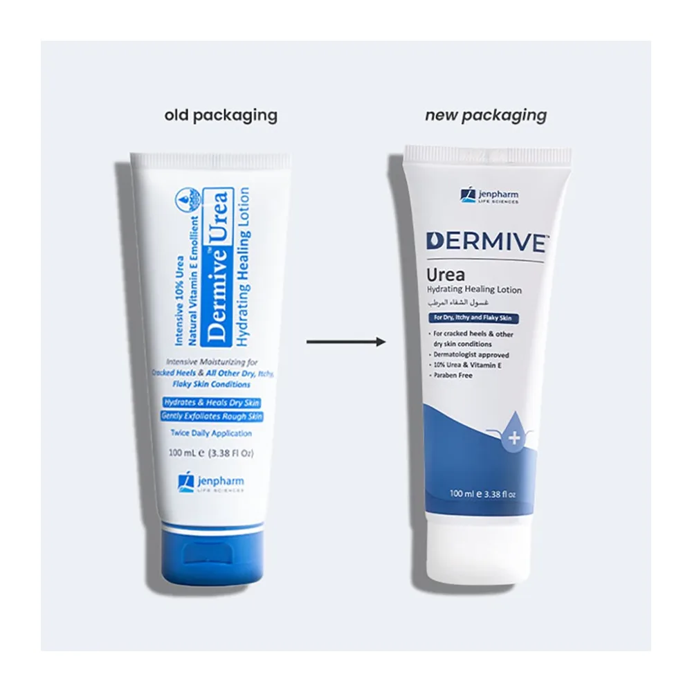 Jen Pharm Dermive Urea Hydrating Healing Lotion, For Cracked Heels & Dry, Itchy & Flaky Skin Conditions, 10ml