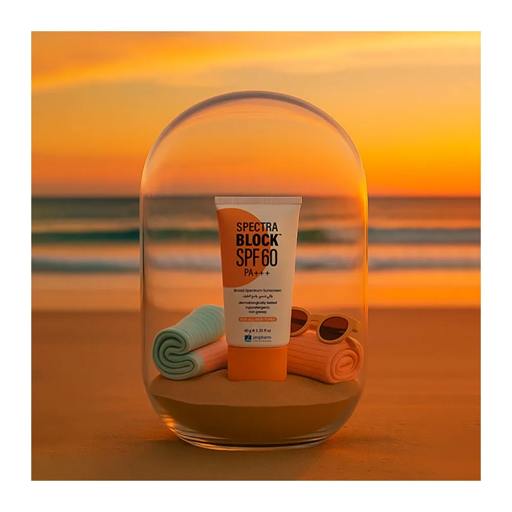 Side view of jen pharm spectra block spf-60, 40g