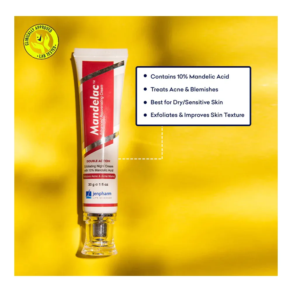 Comfortable casual jenpharm 10% mandelac exfoliating night cream, reduces acne & acne marks, 30g