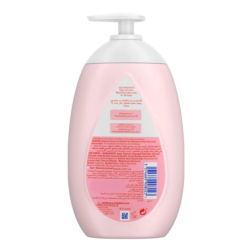 Comfortable casual johnson's baby soft lotion, paraben free, uae, 500ml