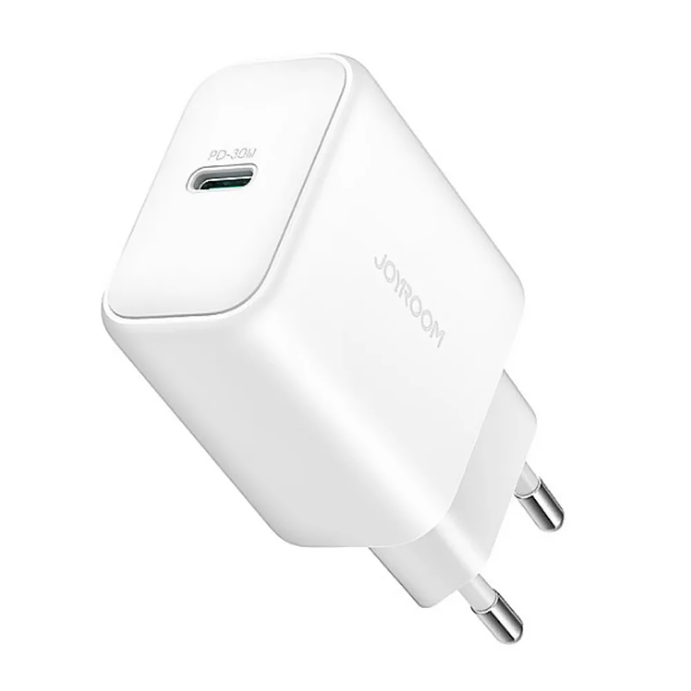 Joyroom PD Fast Charger, For iP phone & Samsung, 30W, PD + QC 3.0, White, JR-TCF24